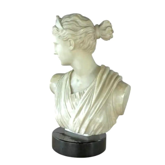 Grand Tour Italian Neoclassical Marble Bust of Diana, 19th Century, Italy Grand Tour For Sale - Image 3 of 14
