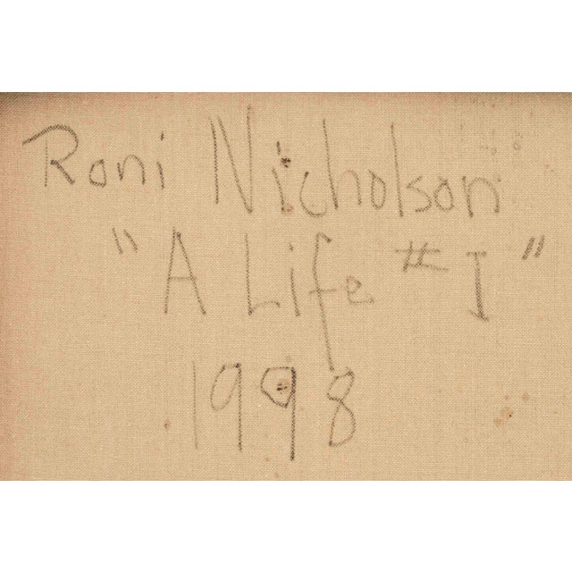 Linen Roni Nicholson "A Life #1" Mixed Media, 1998 For Sale - Image 8 of 8