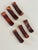 Elegant beautiful polished agate stone knife / fork holders set of 6.