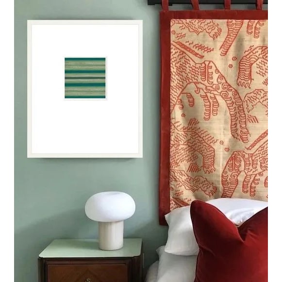 Amanda created the Lagoon Stripe with cotton, wool and silk threads. The high quality scan captures the textural quality...