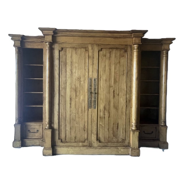 Bausman Company Big Tv Unit With Side Sections With Removable Base For Sale