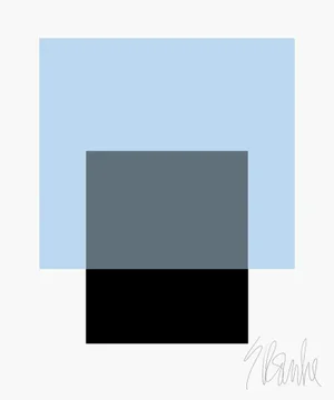 The Interaction of Powder Blue and Black Fine Art Print 20" X 24" by Liz Roache