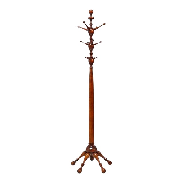 Mahogany Stick & Ball Quadruped Coat Rack C1920 For Sale