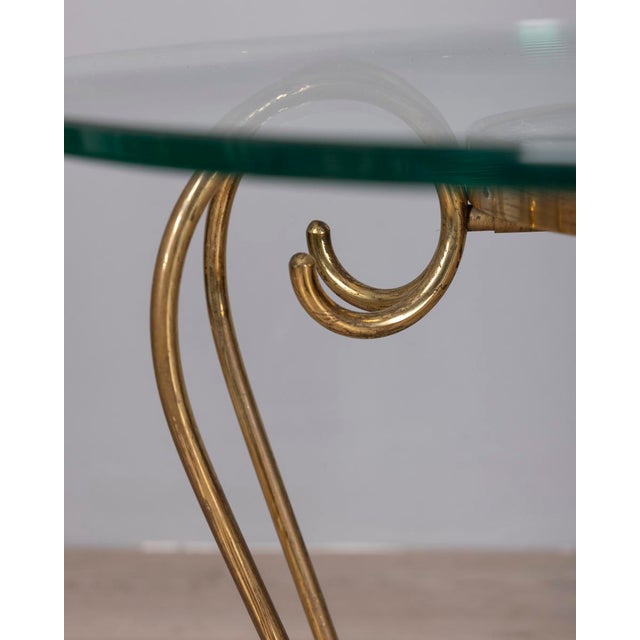 Vintage Italian Gilded Brass and Glass Coffee Table, 1950s For Sale - Image 11 of 12