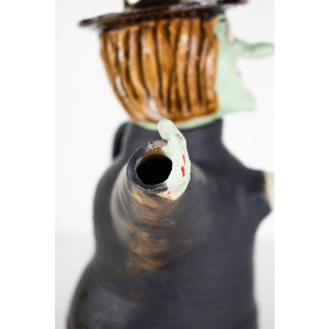 Signed, Dated Postmodern Feminist Sculptural Teapot Pottery - Witch Teapot, 1998 For Sale - Image 9 of 16