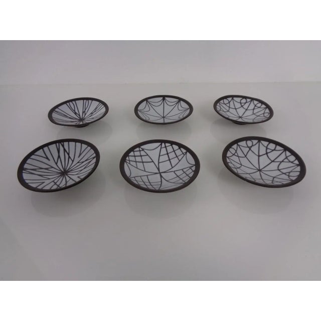 Set of 6 studio ceramic bowls by Inge Böttger from the 1960s. Marked on the bottom pages. This piece has an attribution...