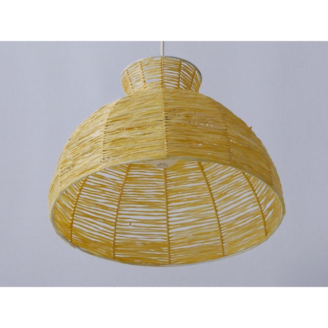 Mid-Century Modern Raffia Bast Pendant Lamp or Hanging Light, Germany, 1970s For Sale - Image 14 of 18