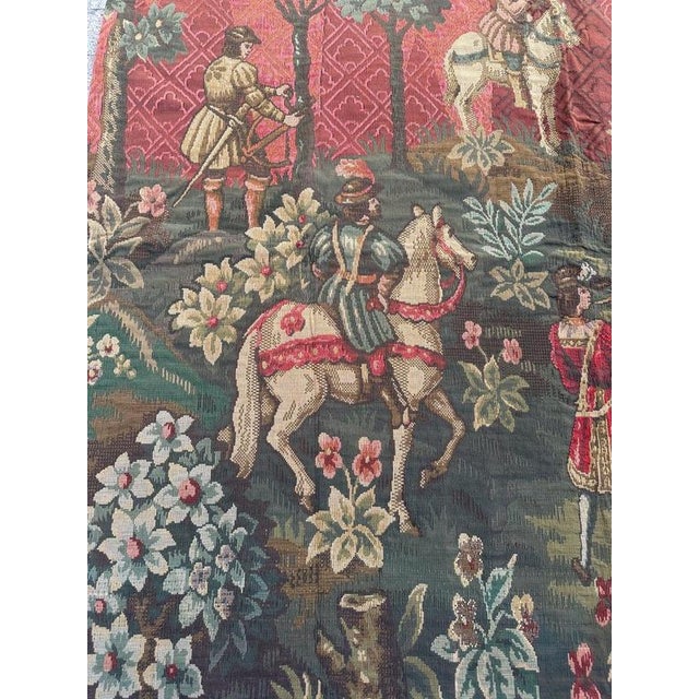 Mid-Century French Aubusson Jacquard Tapestry Médiéval Design, 1940s For Sale - Image 4 of 18