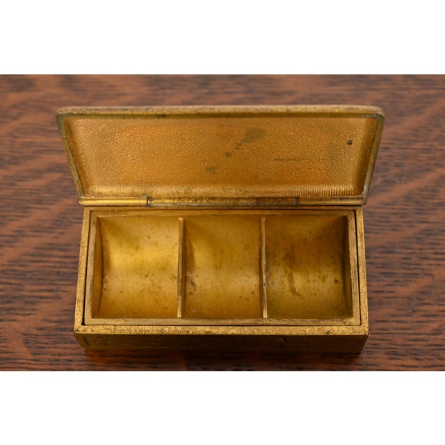 Tiffany Studios New York Zodiac Bronze Doré Stamp Box For Sale In South Bend - Image 6 of 12