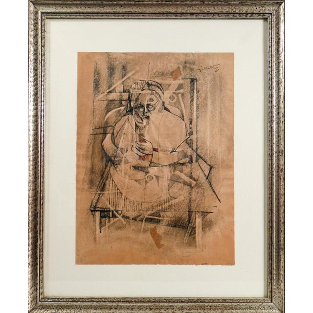 Alfredo Billetto, Figure, 1961, Mixed Media on Paper, Framed For Sale - Image 10 of 10