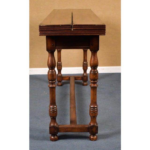Brown Attributed to Jonathan Charles Country Farmhouse Walnut Hunt Table For Sale - Image 8 of 12