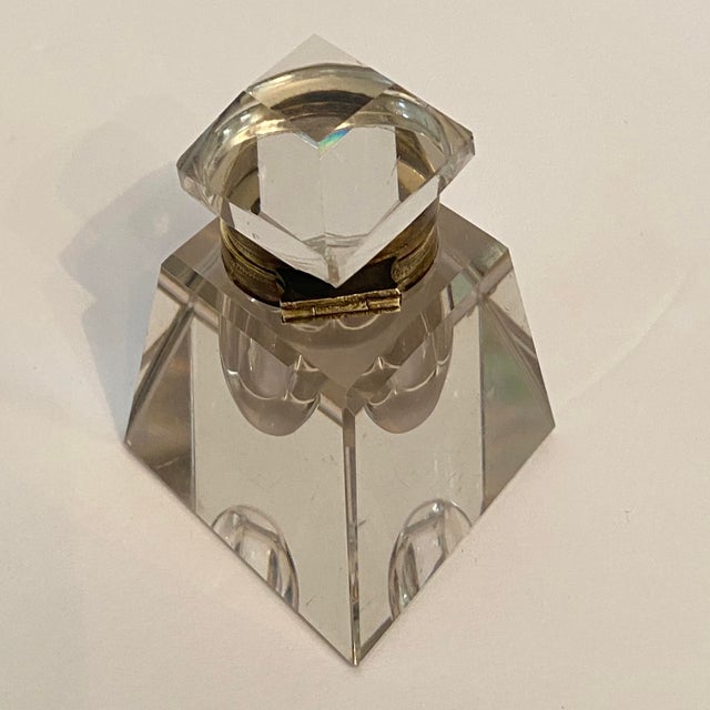 Antique Crystal Desktop Inkwell For Sale - Image 12 of 14
