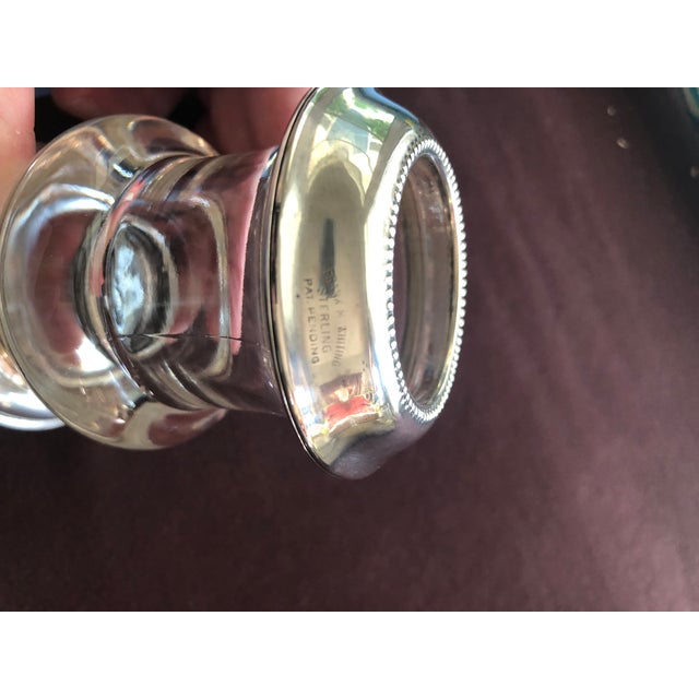 Silver Circa 1920’s Frank M Whiting Sterling Glass Toothpick, Match or Cigarette Holder Vase For Sale - Image 8 of 11