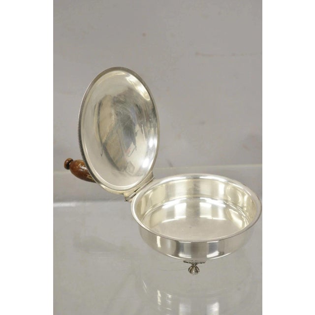 Vintage Epc Sheffield English Victorian Silver Plated Hinged Lid Silent Butler For Sale - Image 12 of 12
