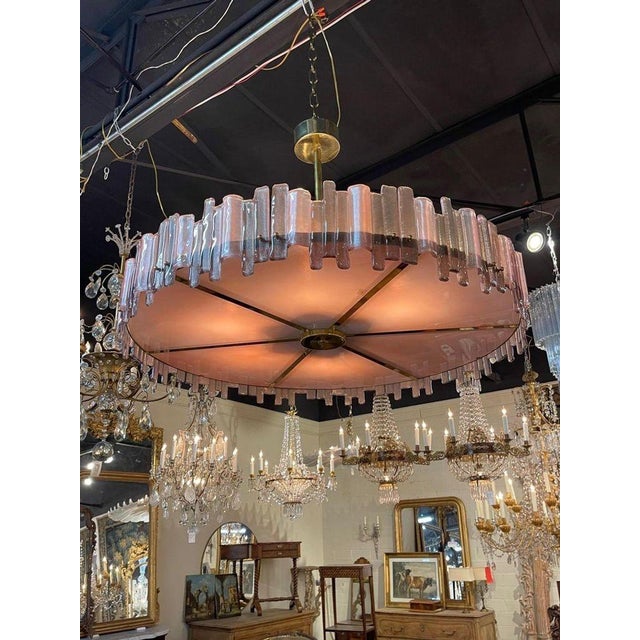Pink Modern Murano Disc Chandelier For Sale - Image 8 of 8