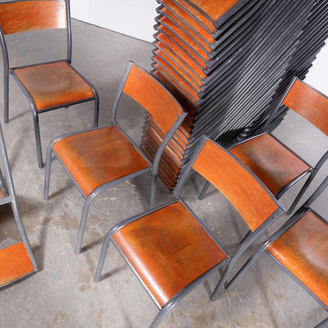 French Light Grey Dining Chairs from Mullca, 1950s, Set of 4 For Sale - Image 18 of 18