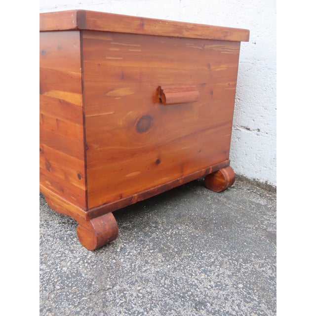Early 1900s Solid Cedar Hope Chest Blanket Trunk Bench 6305 For Sale - Image 11 of 16