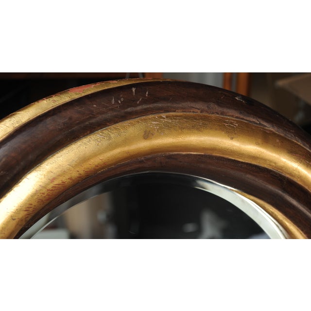 Antique Victorian Swirled Giltwood Circular Wall Mirror For Sale - Image 4 of 5