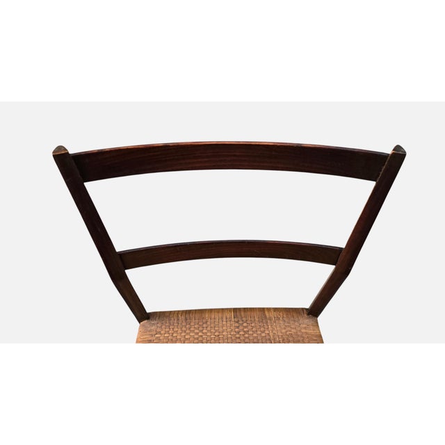 1950s Model 699 Superleggera Chairs in Stained Ash with Woven Cane Seats attributed to Gio Ponti for Cassina, 1950s, Set of 2 For Sale - Image 5 of 10