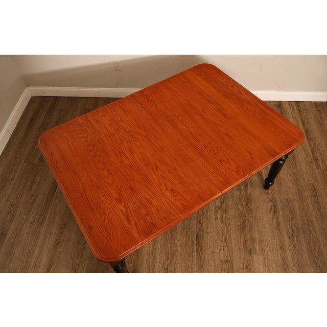 2000 - 2009 Farmhouse Style Oak Expandable Dining Table For Sale - Image 5 of 18