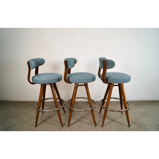 Adrian Pearsall 1960’s Mid-Century Modern Bentwood Bar Stools - Set of 3 For Sale - Image 4 of 12