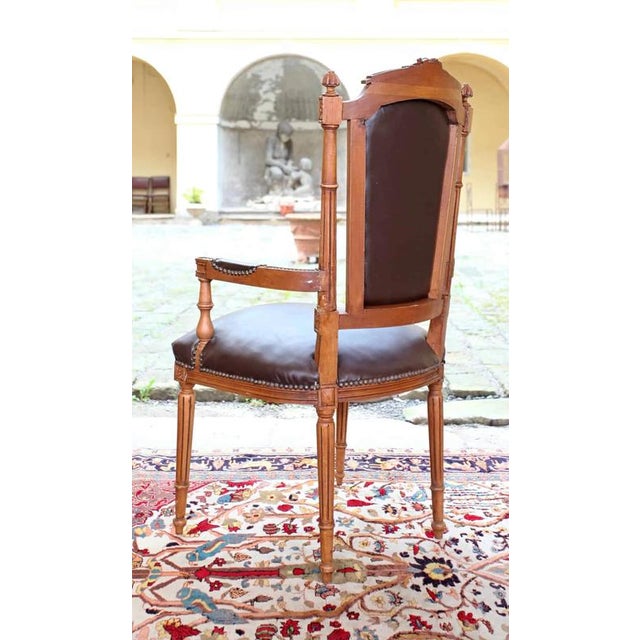 Carved Armchairs in Oak, Set of 4 For Sale - Image 6 of 7