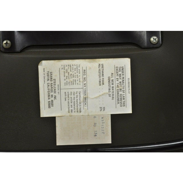 Vintage Steelcase Mid Century Modern Purple Rolling Office Desk