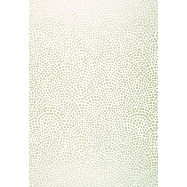 Sample - Schumacher Mosaic Wallpaper in Silver For Sale
