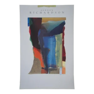 Vintage 1990 Gordon Richardson Abstract Pencil Signed Memorial Art Poster 34"