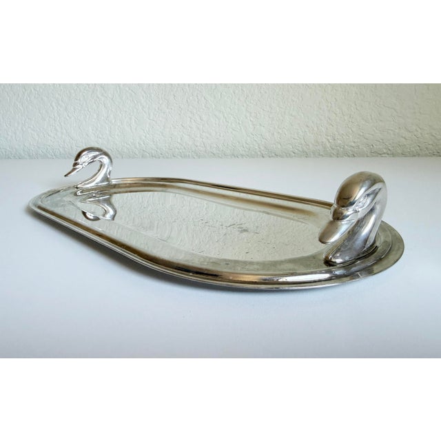 French Silver Finish Duck Tray, 1960s For Sale - Image 10 of 11