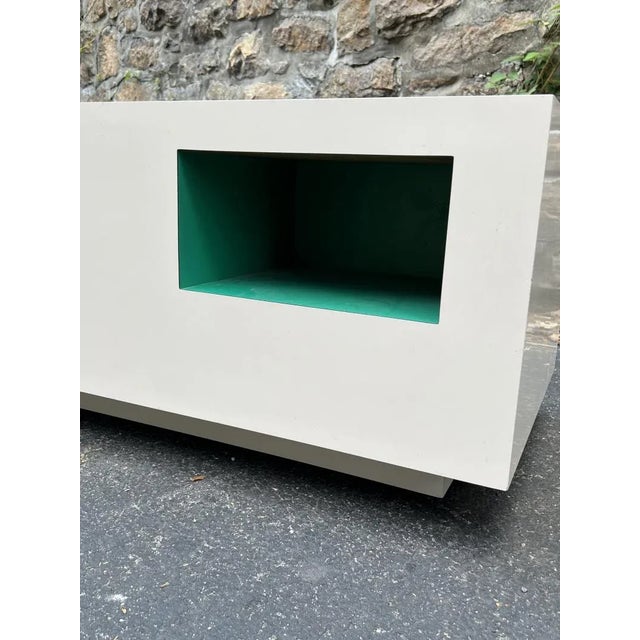 Aqua 1960s Pop Art Aqua & White Laminate Coffee Table For Sale - Image 8 of 8