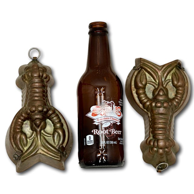 This Really is a Very Rare Original Matching Pair of Antique Copper Kitchen Molds. Unusually Small Size - 6 1/2 inches...