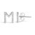 Contemporary 10K White Gold 1/10 Cttw Diamond 'M' Initial Stud Earring For Sale - Image 3 of 5
