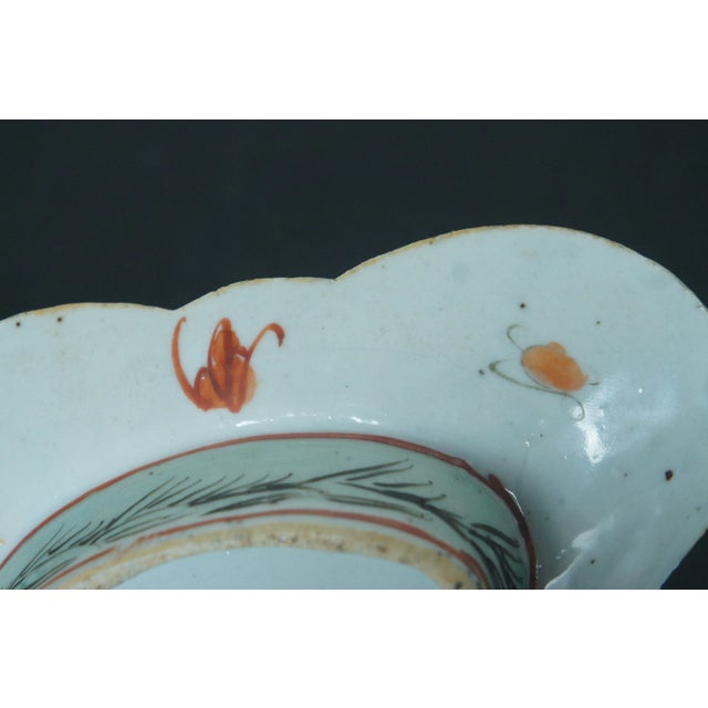 Ceramic Antique Chinese Export Famille Rose Footed Floral Polychrome Chop Suey Bowl Dish For Sale - Image 7 of 11