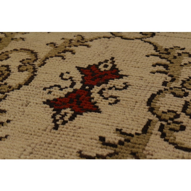 2010s Contemporary Sparta Rug Beige Red Green Transitional Floral Pattern For Sale - Image 5 of 6