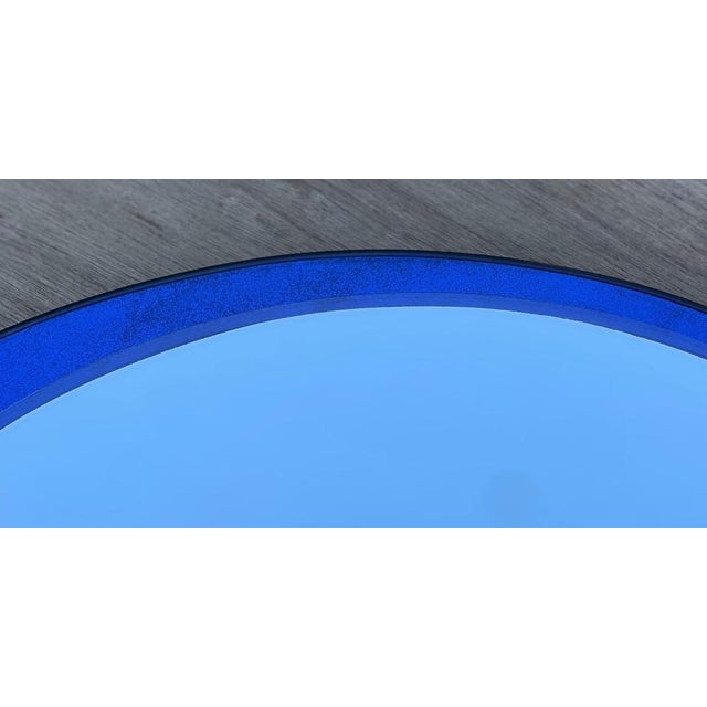 Mid-Century Modern Cobalt Blue Wall Mirror from Veca, Italy For Sale - Image 6 of 15