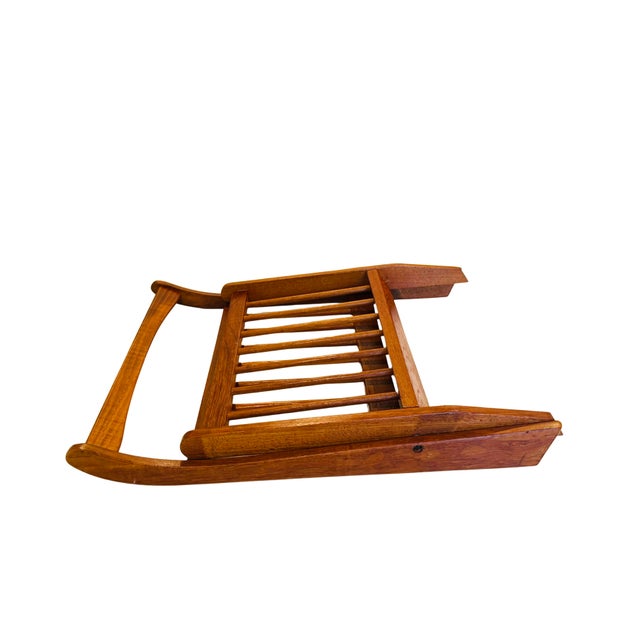 Vintage Danish Modern Teak Folding Magazine Rack | Mid-Century Scandinavian Magazine Stand | Attributed to Ernest Sohn for Etco For Sale - Image 6 of 9