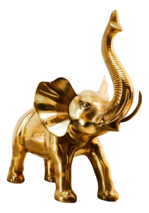 Vintage Gold Brass Elephant