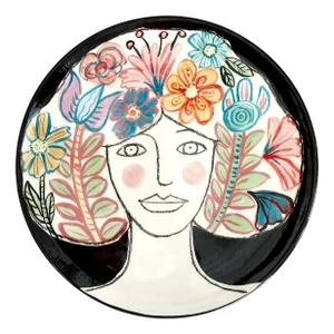 Floral Woman Plate from Dalila Chessa