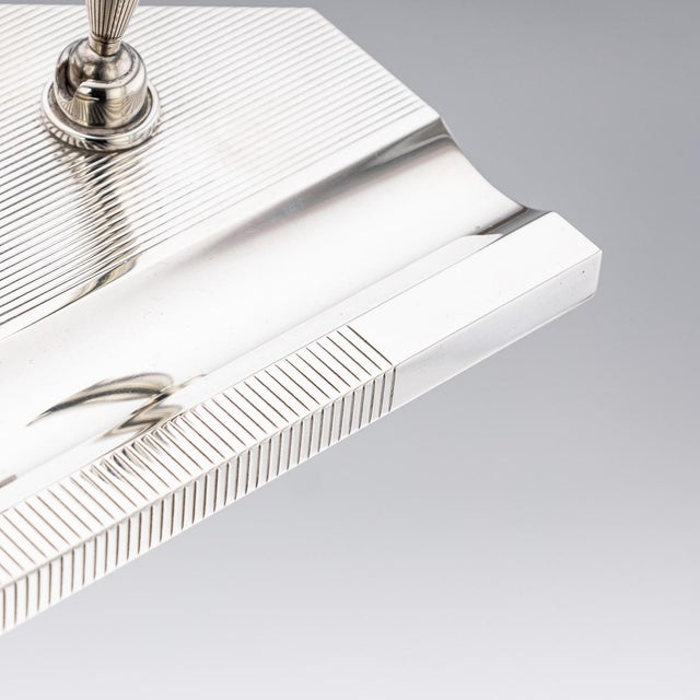 20th Century Art Deco English Silver Desk Set & Mechanical Pencil, London, 1936 , Set of 2 For Sale - Image 4 of 16