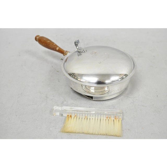 Sheffield Vintage Sheffield Co Silver Plated Hinged Lid "Horse" Silent Butler W/ Broom For Sale - Image 4 of 18