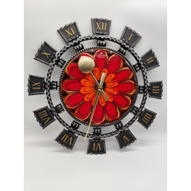 Metal Vintage Resonic Wall Clock from Junghans, 1970s For Sale - Image 7 of 7