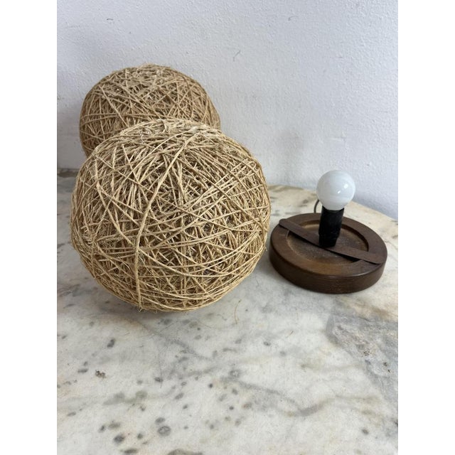 Mid-Century Modern Mid-Century Twine Table Lamps, 1960s, Set of 2 For Sale - Image 3 of 11