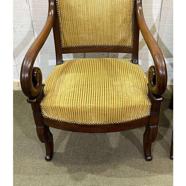 Mahogany Armchairs with Crossbars, 19th Century, Set of 2 For Sale - Image 5 of 18