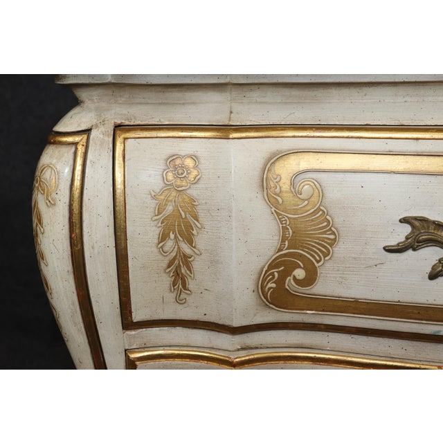 Pair Venetian Style Painted With Travertine Top Night Stands by John Widdicomb For Sale - Image 11 of 12