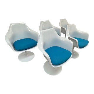 Eero Saarinen for Knoll Tulip Swivel Arm Chairs, Set of Five For Sale
