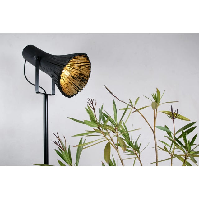 Black Pressed Wood Floor Light by Johannes Hemann For Sale - Image 4 of 5