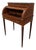 Vintage Louis XVI Solid Wood Cylinder Desk With Rich Mahogany Finish and Green Marble Top For Sale