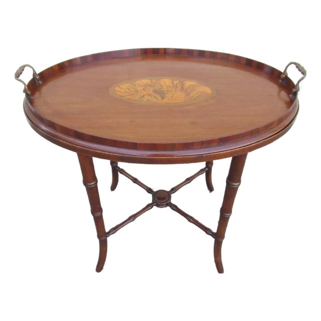 Antique English Mahogany Tray Table For Sale