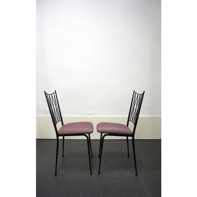 1950s French Black Lacquered Chairs, 1950s, Set of 4 For Sale - Image 5 of 10
